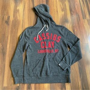 Roots of Fight Cassius Clay Hoodie Sweatshirt “I Am The Greatest” Dark Gray Lg